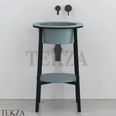 CIELO CATINO TONDO Консоль с керамической раковиной, Polvere-черный