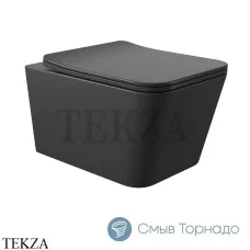 Aqueduto MACIO Унитаз подвесной безободковый торнадо, сиденье c микролифтом MACT2140, Черный матовый