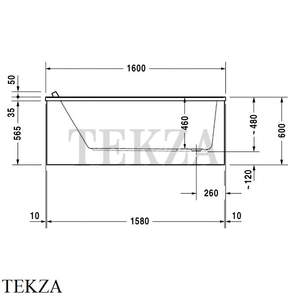 Duravit Starck Ванна прямоугольная встраиваемая 700333000000000, акрил, белый глянец