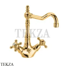 FIMA Carlo Frattini ELIZABETH Смеситель для раковины, с донным клапаном F5091OR, золото глянец