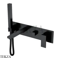 Boheme Qubic Смеситель для ванны, с изливом, ручной душ, комплект 474-2-B, черный матовый