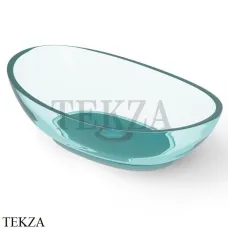 Dea Design Washbasins Раковина настольная овальная Glasstech DD9037 600 R8, Lake Water Blue R8