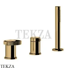 Gessi ANELLO Смеситель на борт ванны без излива, с гарнитуром 63347-727, Brushed Brass
