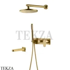 Boheme SPECTRE Смеситель для душа с изливом, ручной душ, верхняя лейка 454-2-BR, Bronze