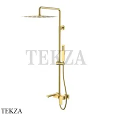 Boheme Qubic Стойка для душа со смесителем, излив, верхний душ 478-MG, латунь matt gold