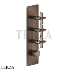 Gessi INCISO WELLNESS Термостат 3 выхода, внешняя часть 58226-845, Dark Bronze Gessi INCISO WELLNESS Термостат 3 выхода, внешняя часть 58226-845, Dark Bronze
