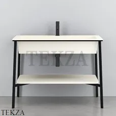 CIELO CATINO Rettangolare Консоль с керамической раковиной, белый-черный