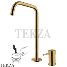 FIMA Carlo Frattini Spillo UP Смеситель для раковины на 2 отверстия, с гарнитуром F3271NDOS, Brushed gold