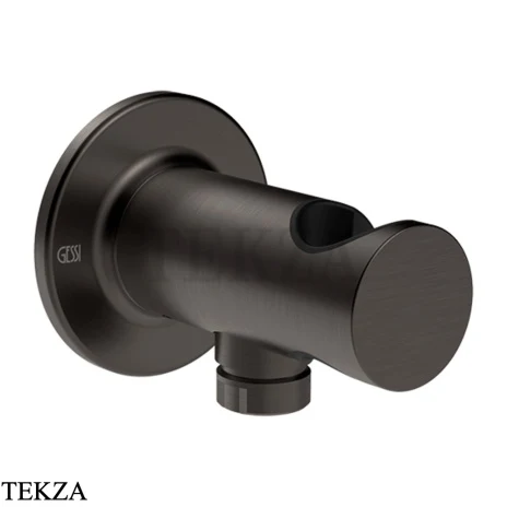 Gessi INCISO SHOWER Держатель для душа с выводом для шланга 58161-707, Black Metal Brushed PVD