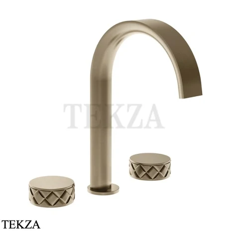 Gessi Pelle Tresse Смеситель для раковины на 3 отв., без гарнитура 78013-149, Finox Brushed Nickel