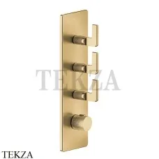 Gessi INCISO WELLNESS Термостат 3 выхода, внешняя часть 58206-727, Brushed Brass Gessi INCISO WELLNESS Термостат 3 выхода, внешняя часть 58206-727, Brushed Brass
