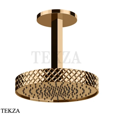Gessi Pelle Tresse Верхняя лейка D30,5 см с потолочным кронштейном под размер, 78152-735, Warm Bronze PVD