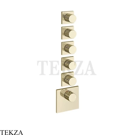 Gessi Incastri Термостат для душа 5 потоков, внешняя часть 75310-710, шампань глянец