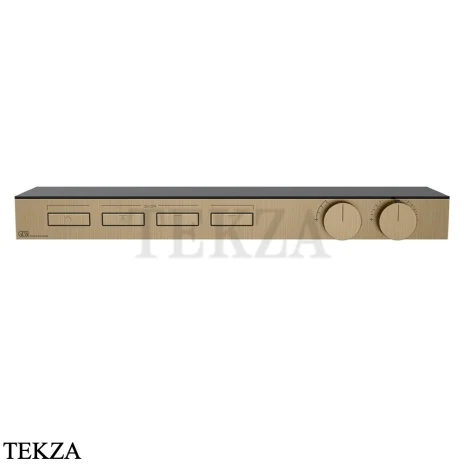 Gessi HI-FI Термостатический смеситель с полочкой, на 4 потока, внешняя часть 63026-726, бронза Brushed