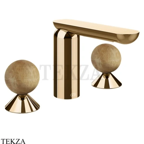 Gessi Perle Смеситель для раковины на 3 отв., без гарнитура 74335-735, бронза глянец