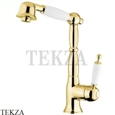 Migliore Oxford Смеситель для кухни монокомандный с выдвижной лейкой 18276, золото глянец