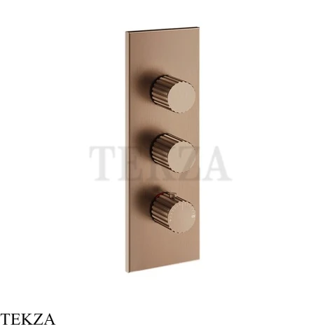Gessi Incastri Термостат для душа 2 потока, внешняя часть 75314-708, медь Brushed