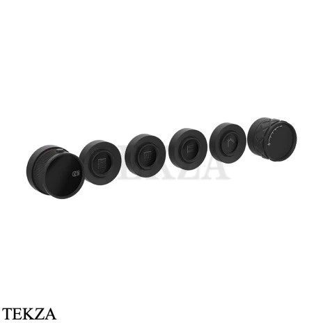 Gessi Pelle Tresse Термостат для душа на 4 потока, внешняя часть, 78138-299, Black XL