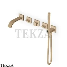 Zucchetti Aguablu Смеситель для ванны, 2 потока, внешняя часть ZA5745.P31, brushed british gold PVD