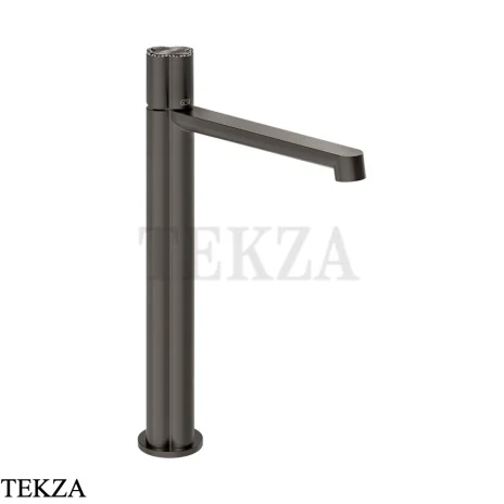 Gessi Ludovica Смеситель для раковины высокий crystals, с донным клапаном 76353-707, black хром Brush