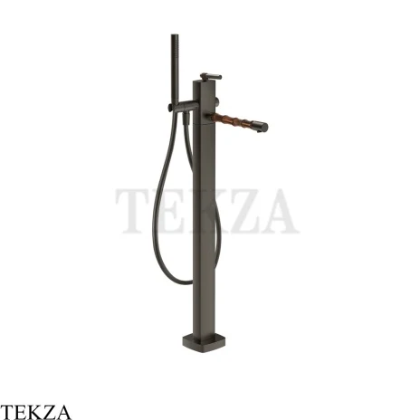 Gessi Jacqueline Смеситель для ванны напольный, внешняя часть 77028-707, black хром Brush