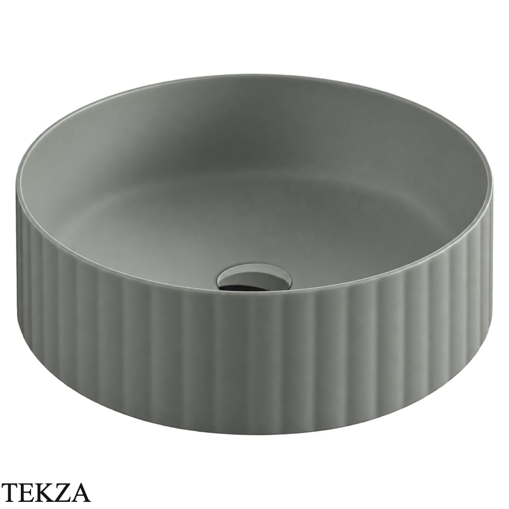 ArtCeram Rombo & Millerighe раковина накладная с вертикальным рельефом OSL010 15 00, Grey Olive матовый