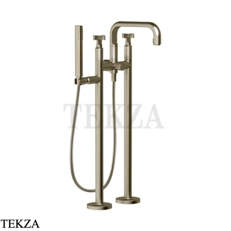 Gessi INCISO+ Смеситель для ванны напольный, внешняя часть 58129-149, Finox Brushed Nickel