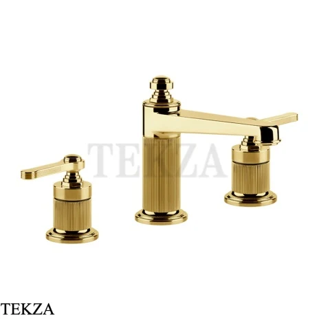 Gessi VENTI20 Смеситель для раковины на 3 отв. средний, без донного клапана 65014-246, Gold PVD