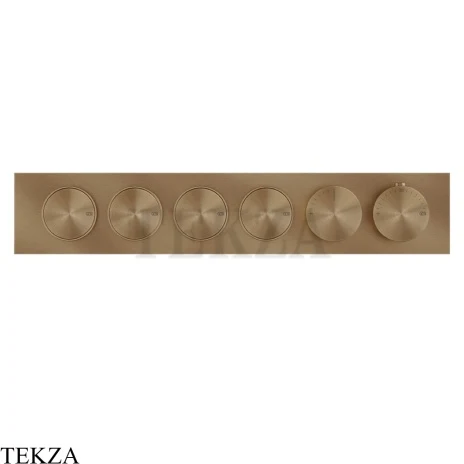 Gessi Origini MATERIC Термостат для душа 4 потока с кнопками, внешняя часть 66226-791, Deep Bronze Brushed PVD