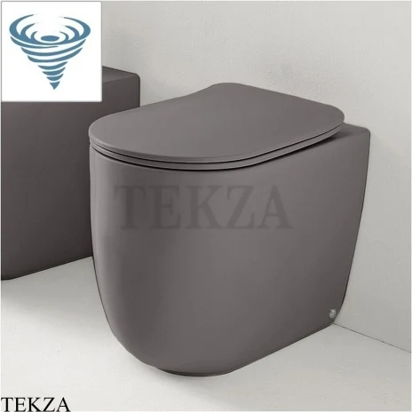 Kerasan Nolita Унитаз безободковый пристенный, Tornado, с креплениями WB5N, 531989, Ferro matt