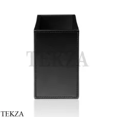 Decor Walther BROWNIE KOE Стакан настольный 0937460, черный матовый, эко-кожа