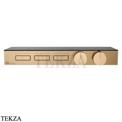 Gessi HI-FI Термостатический смеситель с полочкой, на 3 потока, внешняя часть 63024-735, бронза глянец