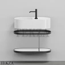 Cielo Les Petites Ovale 60 Консоль с раковиной LPLAO60, керамическая полка, белый глянец Cielo Les Petites Ovale 60 Консоль с раковиной LPLAO60, керамическая полка, белый глянец