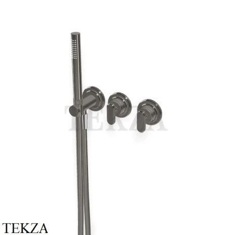 FIMA Carlo Frattini Park Line Смеситель для душа с гарнитуром, внешняя часть F1319WX8CN, Black chrome