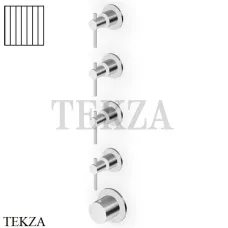 Zucchetti Helm Vertical Термостат для душа на 4 потока, внешняя часть ZHL804.XG2, нержавеющая сталь brushed