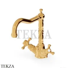 Zucchetti Delfi Смеситель для раковины с донным клапаном Z46318.8008C40, золото глянец
