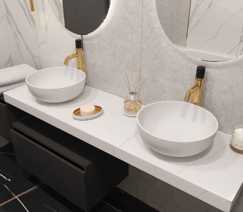 ARMADI ART FLAT Столешница прямая 869-160-CLCT, CALACATTA (белый с серыми прожилками)