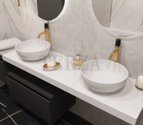 ARMADI ART FLAT Столешница прямая 869-160-CLCT, CALACATTA (белый с серыми прожилками)