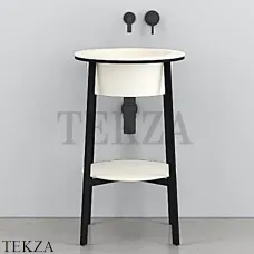 CIELO CATINO TONDO Консоль с керамической раковиной, Talco-черный