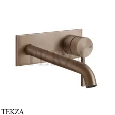 Gessi 316 INTRECCIO Смеситель для раковины на планке длинный, внешняя часть 54190-708, Steel Brushed
