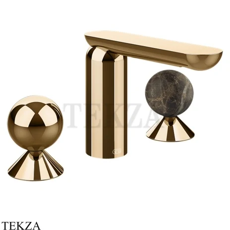 Gessi Perle Смеситель для раковины на 3 отв., без гарнитура 74015-735, бронза глянец