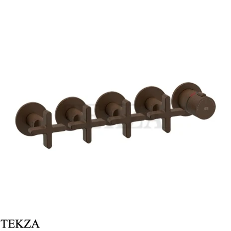 Gessi INCISO SHOWER Термостатический смеситель, 4 потока, внешняя часть 58438-845, Dark Bronze