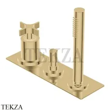 Ritmonio Diametro35 Cross Смеситель на борт ванны, без излива PR53EF101 CHX, Brushed Champagne