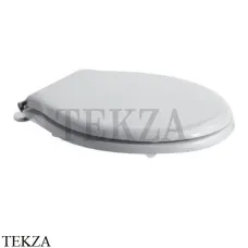 Globo Paestum Сиденье с крышкой деревянное микролифтом PS20RB, Rovere BIANCO, хром