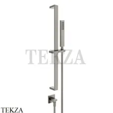 Gessi Rettangolo shower Штанга в комплекте с душевой лейкой, вывод 20142-149, Finox Brushed Nickel