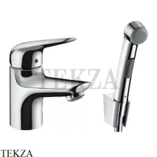 Hansgrohe Novus Смеситель для раковины с гигиеническим душем 71144000, хром глянец Hansgrohe Novus Смеситель для раковины с гигиеническим душем 71144000, хром глянец
