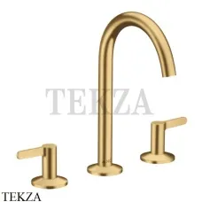 Axor ONE Смеситель для раковины 3 отв. Select 170, гарнитур Push‑Open 48050250, Brushed Gold