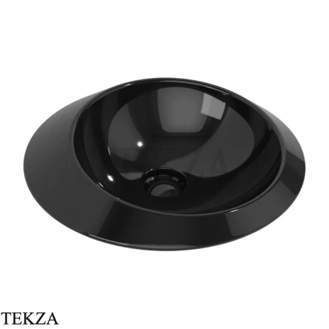 Flaminia Spire раковина накладная круглая 48×48 см, чёрный глянец
