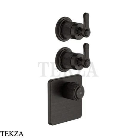 Gessi VENTI20 Термостат для душа, 2 потока, внешняя часть 65202-187, Aged Bronze