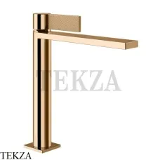 Gessi Inverso Diamantato Смеситель для раковины средний, с донным клапаном 73655-735, Warm Bronze
